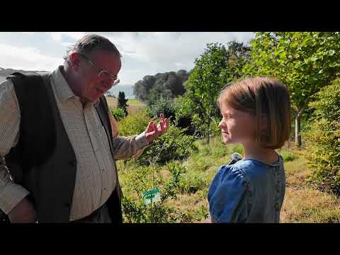 Isla and Charles Williams in the garden in October.
