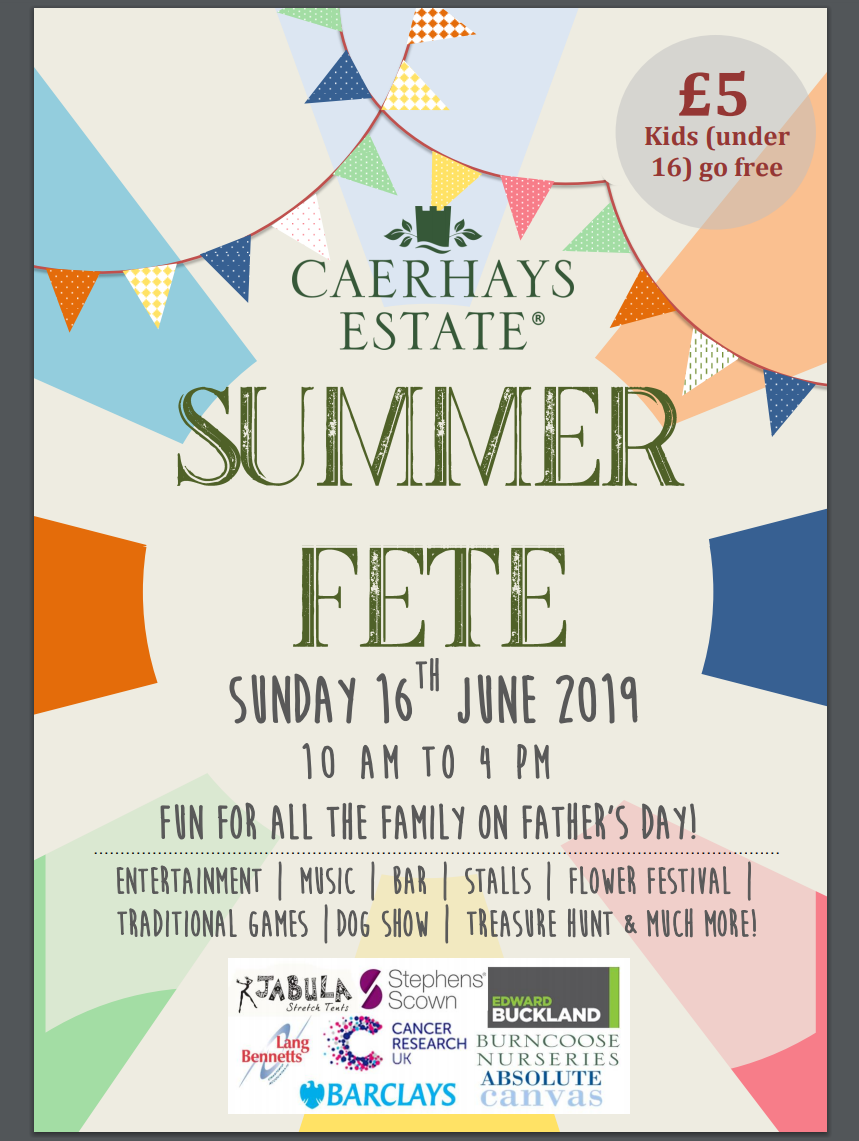 Caerhays Charity Summer Fete Sunday 16th June 2019 Caerhays Estate