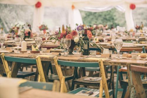 Reception in marquee